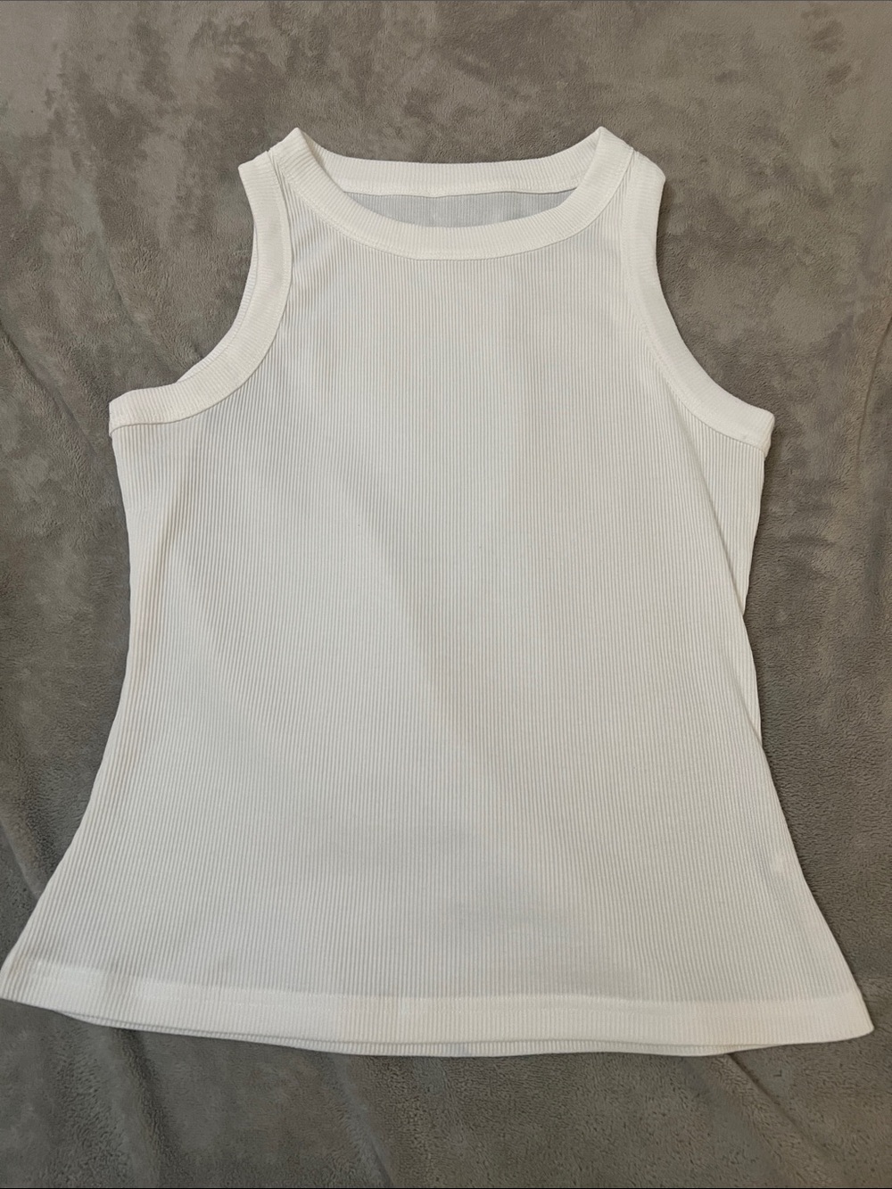 Classic White Ribbed Tank Top - Women